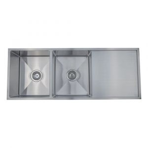 Arcko Lux Under/Overmount Double Bowl Sink with Drainer Stainless Steel