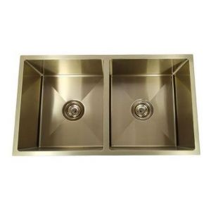 Arcko Lux Under/Overmount Double Bowl Sink Brushed Gold