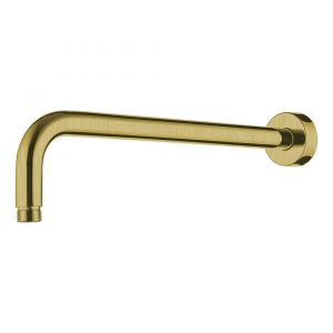 Rund Round Curve Wall Shower Arm 400mm Brushed Gold