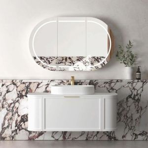 Hampshire 1200mm Satin White Wall Hung Curve Vanity