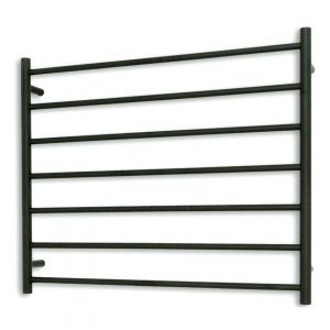 Round Heated Towel Rail BRTR08LEFT Black