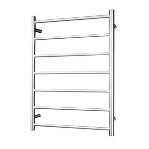 Round Heated Towel Rail BRU-RTR01LEFT Brushed Satin