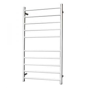 Round Heated Towel Rail BRU-RTR02LEFT Brushed Satin