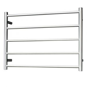 Round Heated Towel Rail BRU-RTR03LEFT Brushed Satin