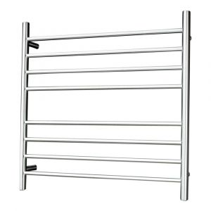 Round Heated Towel Rail BRU-RTR06LEFT Brushed Satin