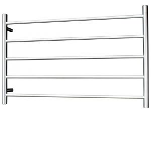 Round Heated Towel Rail BRU-RTR07LEFT Brushed Satin