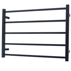 Square Heated Towel Rail BSTR03LEFT Black