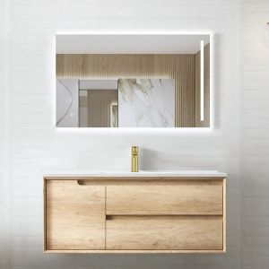 Byron Natural Oak Wall Hung Vanity Cabinet 1200mm