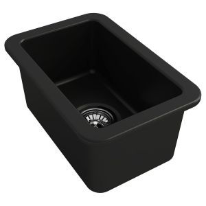 Kit-Cuisine 30X46 Inset/Undermount Fireclay Sink With Waste - Matte Black