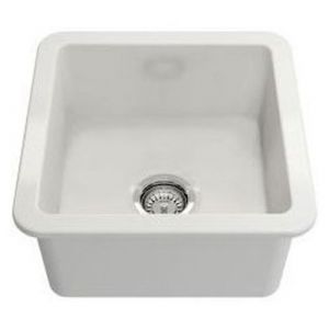 Cuisine 46X46 Inset/Undermount Fireclay Sink With Overflow - Gloss White