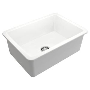 Kit-Cuisine 68X46 Inset/Undermount Fireclay Sink Matte White With Overflow Included Waste