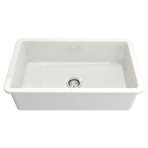 Kit-Cuisine 81X48 Inset/Undermount Fireclay Sink Matte White With Overflow Included Waste