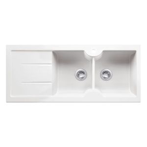 Cuisine 116 x 50 Double Bowl Sink with tap hole – Left Hand Drainer