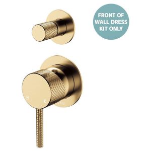 Axle Wall Diverter Mixer Dress Kit Small Round Plates in Urban Brass