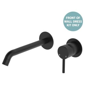 Axle Wall Basin/Bath Mixer Dress Kit Round Plates 200mm Outlet in Matte Black
