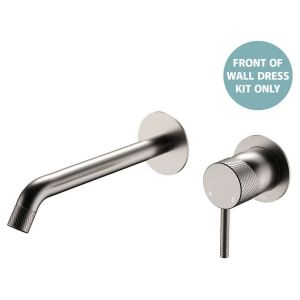 Axle Wall Basin/Bath Mixer Dress Kit Round Plates 200mm Outlet in Brushed Nickel
