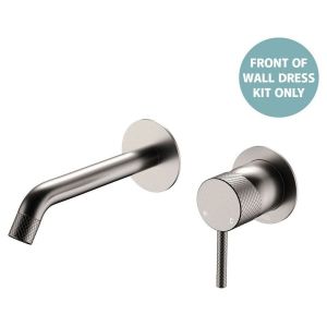 Axle Wall Basin/Bath Mixer Dress Kit Round Plates 160mm Outlet in Brushed Nickel