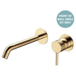 Axle Wall Basin/Bath Mixer Dress Kit Round Plates 200mm Outlet in Urban Brass
