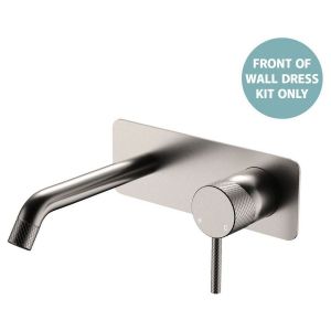 Axle Wall Basin/Bath Mixer Dress Kit Rectangular Plate 160mm Outlet in Brushed Nickel
