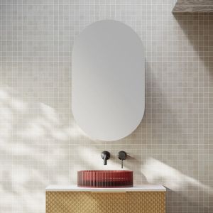 Elli Pill 600mm Shaving Cabinet - Matte White