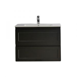 Tiffany 750mm Single Basin Wall Hung Vanity Cabinet Matte Black