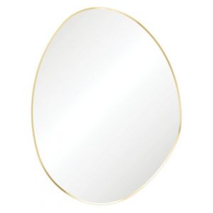 Pebble Urban Brass Asymmetrical Framed Mirror, 700 x 920mm