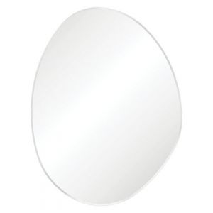 Pebble Matte White Asymmetrical Framed Mirror, 700 x 920mm