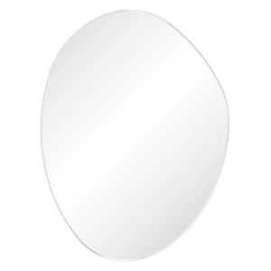 Pebble Matte White Asymmetrical Framed Mirror, 900 x 1200mm