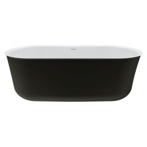 Windsor Freestanding Acrylic Bath with Overflow, 1700mm, Matte Black