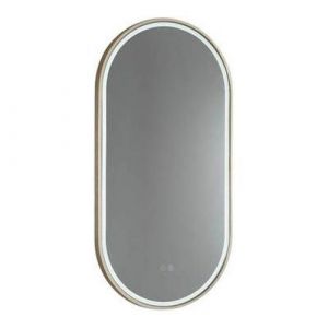 Gatsby 450 LED Mirror with Dimester and Portable Magnifier - Baltic Brass