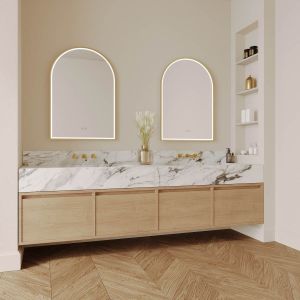 Great Arch 700D LED Mirror with Dimester - Baltic Brass