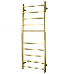 Round Heated Towel Rail GLD-RTR430LEFT Brushed Gold
