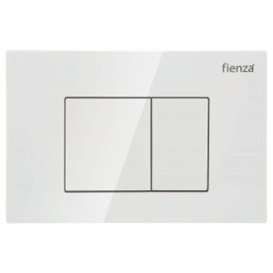 R&T Square Button Flush Plate, Gloss White