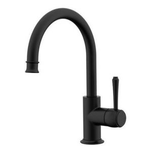 Eternal Gooseneck Basin Mixer in Matte Black (Electroplated)