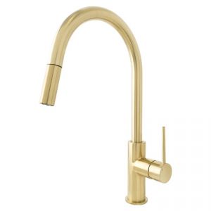 Bloom Pull Out Sink Mixer in Light Brushed Brass (PVD)