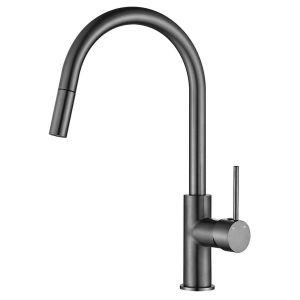 Bloom Pull Out Sink Mixer in Brushed Gunmetal (PVD)