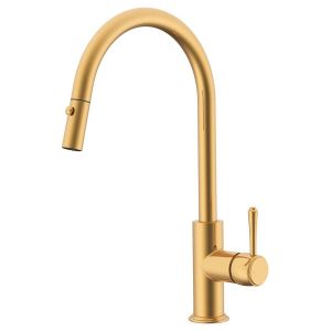 Eternal Pull Out Kitchen Mixer in Brushed Brass (PVD)