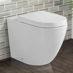 Koko Gloss White Wall-Faced Toilet Suite - Pan + Seat ONLY, S-Trap