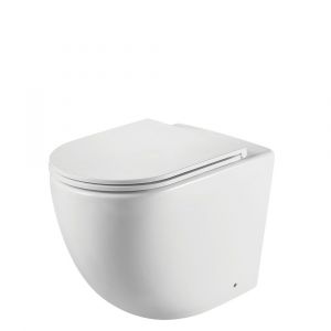 Koko Matte White Wall-Faced Toilet Suite - Pan + Seat + R&T In-Wall Cistern, P-Trap