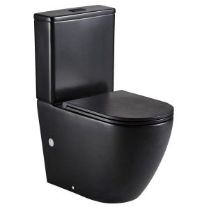 Koko Slim Seat Back-to-Wall Toilet Suite, Matte Black