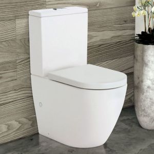 Koko Back-to-Wall Toilet Suite, Matte White Seat, Matte White - K002MWB