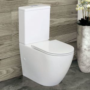 Alix Back-to-Wall Toilet Suite, Slim Seat, S-Trap 90-160