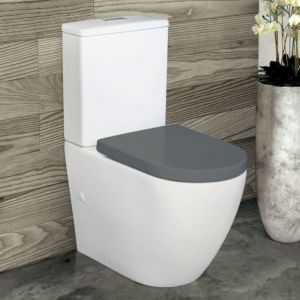 Alix Back-to-Wall Toilet Suite, Grey Seat - K011GB