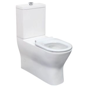Delta Care Back-to-Wall Toilet Suite, White Seat, Raised Buttons, S-Trap 90-280