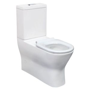 Delta Care Back-to-Wall Toilet Suite, White Seat, Slim Buttons, S-Trap 90-280