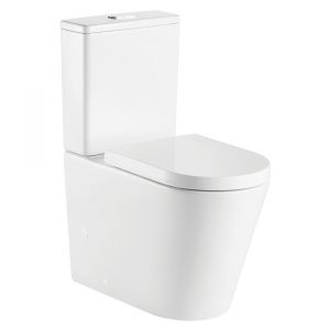 Kaya Tornado Flush Back-to-Wall Toilet Suite, Gloss White - Pan + Seat + R&T Cistern - P-Trap