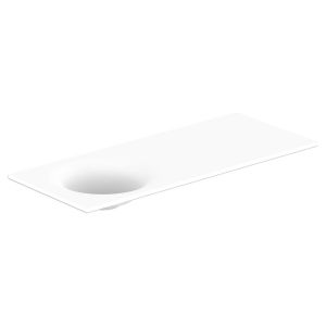Snow Solid Surface Top 1200mm Offset Bowl in Gloss White