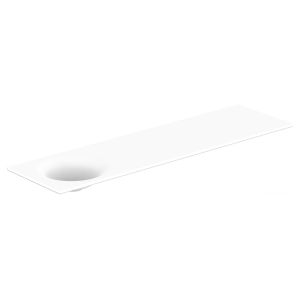 Snow Solid Surface Top 1800mm Offset Bowl in Gloss White