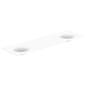 Snow Solid Surface Top 1800mm Double Bowl in Gloss White