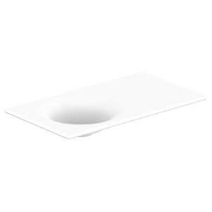 Snow Solid Surface Top 900mm Offset Bowl in Gloss White